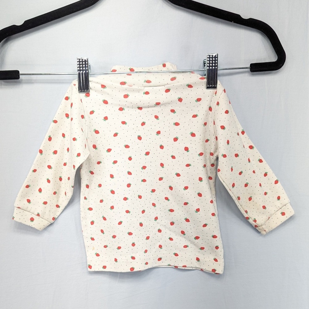 Healthtex Toddler Girls Creamβ Strawberry Print Long Sleeve Turtleneck Top 12M